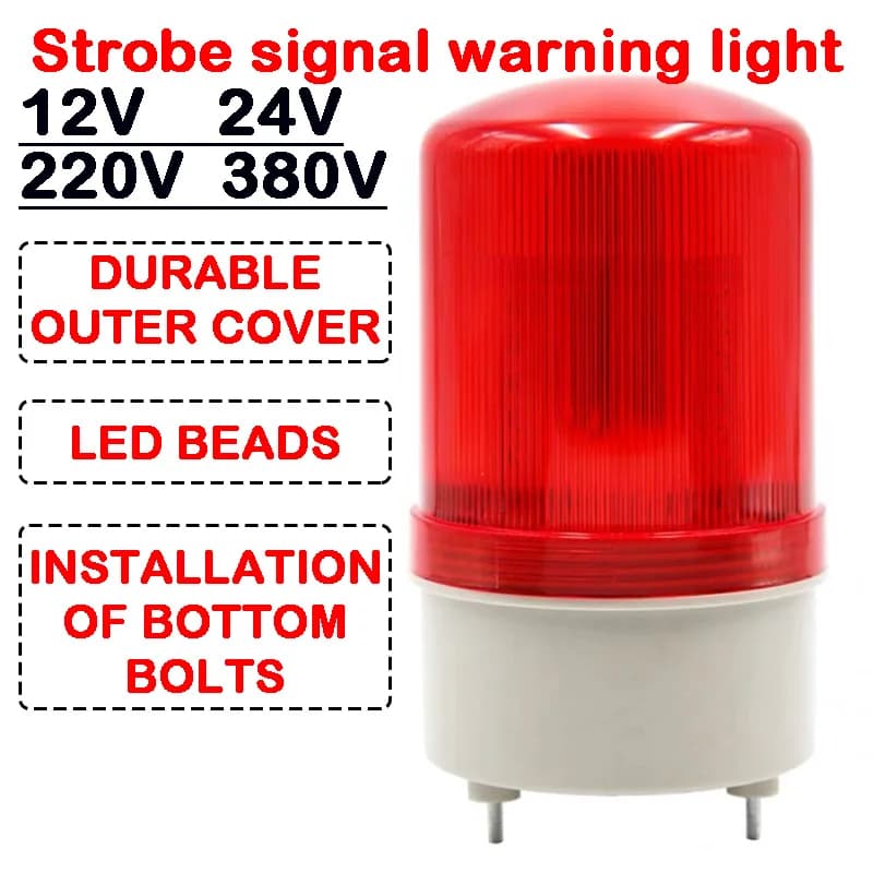 LED Revolving Flash Light Rotation Strobe Siren Beacon Beeper Warning Sound Emergency Signal Alarm Lamp for Guard Post Vehicle