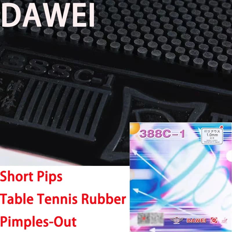 DAWEI Dawei 388C-1 Raw Rubber Ping Pong Rubber Sheet Short Pens Brufoli-Out Offensive Fast Attack Ping Pong Rubber Rack