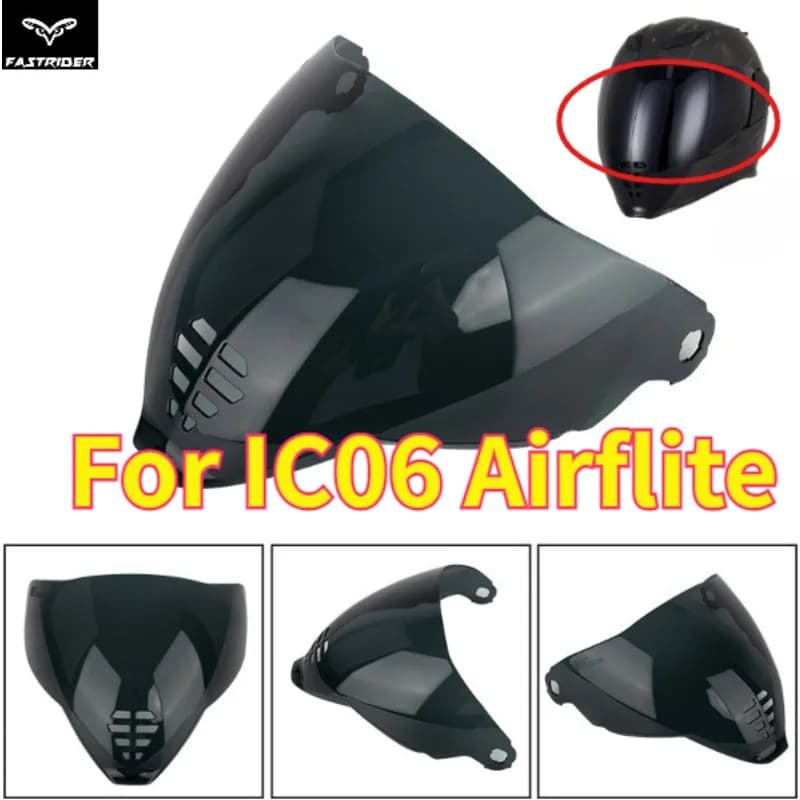 Visiera per Casco Modello IC06 Airflite, Lente Anti-UV e Anti-Graffio, Parabrezza Sostitutivo, Accessori per Moto