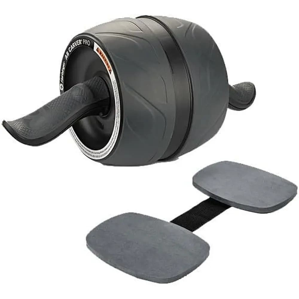 Carver Pro with Knee Pads, Ab Roller Exercise Wheel, Compact Fitness Equipment for Home Gym, Black