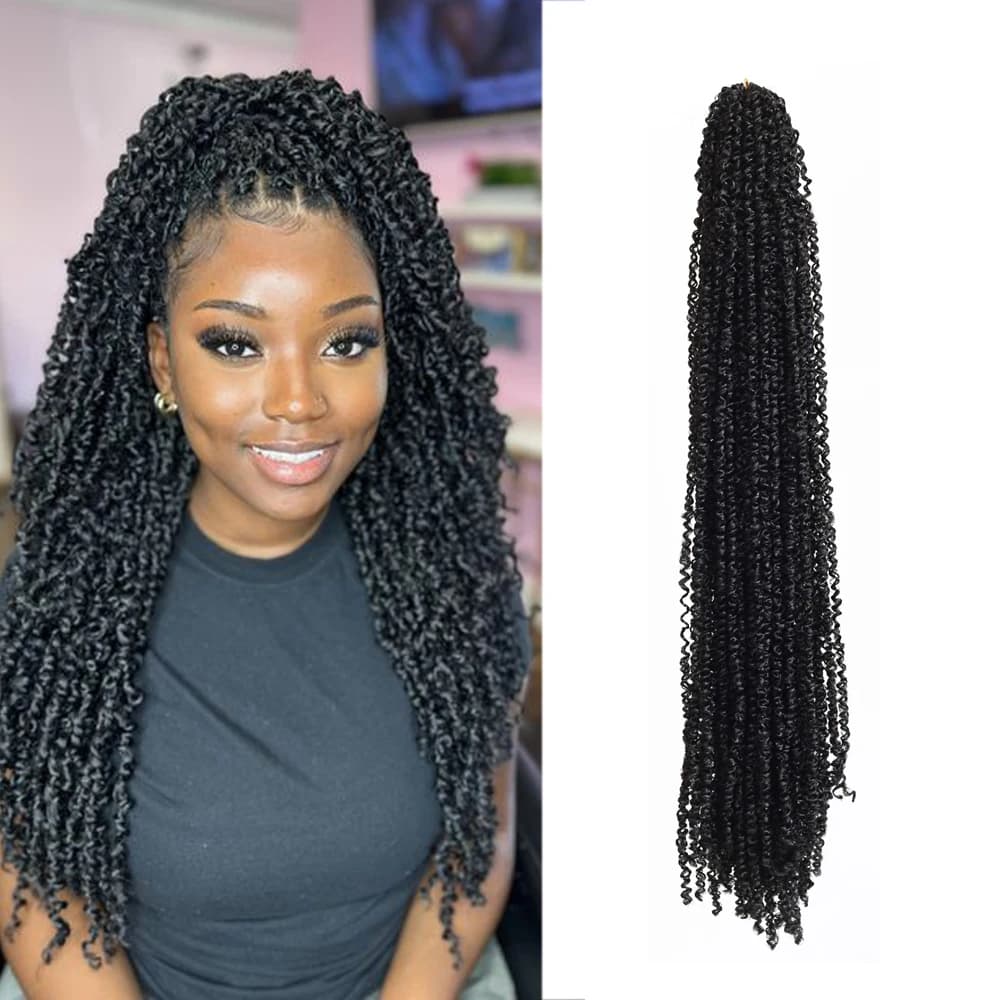 Synthenic Passion Twist Crochet Hair Water Wave Bohemian Curly Faux Locs Spring Butterfly Locs for Easy Styling And Texture