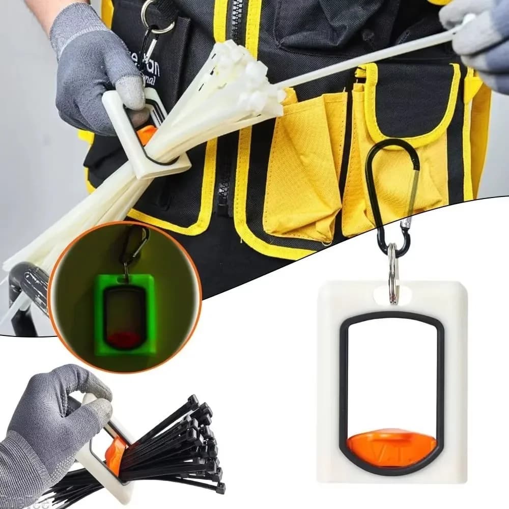 Square Durable Cable Tie Organizer Portable Fluorescent Storage Cable Tie Holder Stable Cable Tie Storage Tool