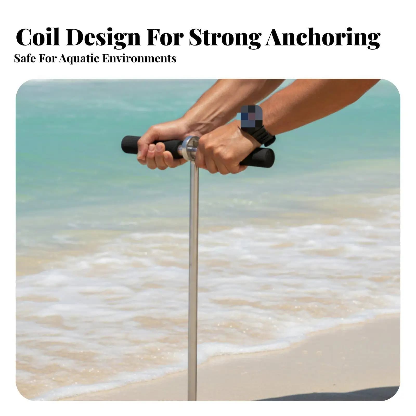 Mooring Rope Compatible Boat Anchor 316 Stainless Steel Auger Secure Grip for Kayak Pontoon Shoreline
