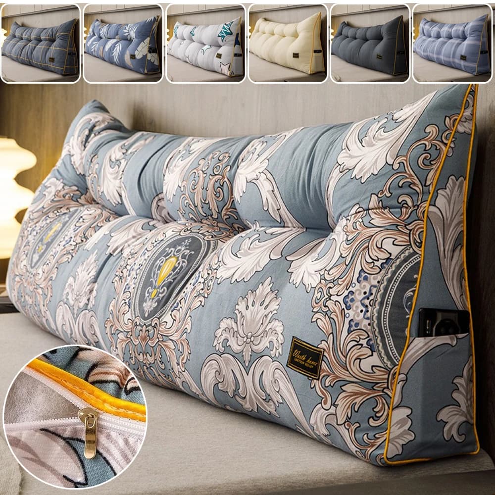 Cuscino per schienale per letto grande rimovibile Cuscino per testiera triangolare ergonomico Cuscino per lettura Cuscino morbido per letto matrimoniale per divano Tatami