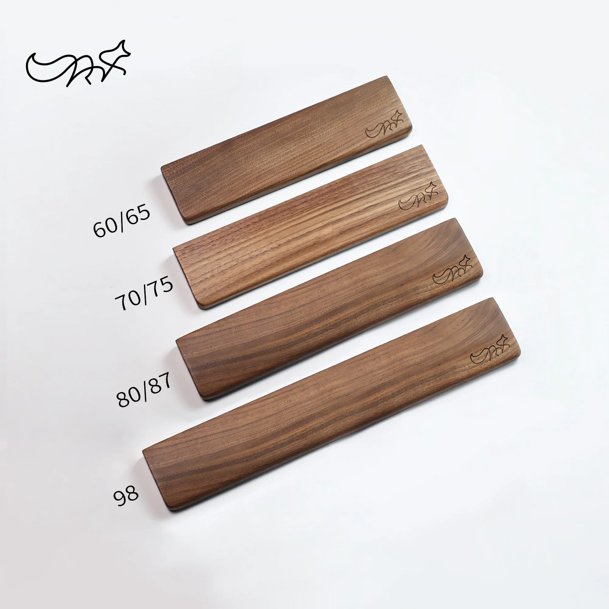 CHOSFOX Poggiapolsi per tastiera in legno Tappetino per mouse in noce Tappetino per mouse solido Supporto per polso Base antiscivolo Poggiapolsi per tastiera meccanica