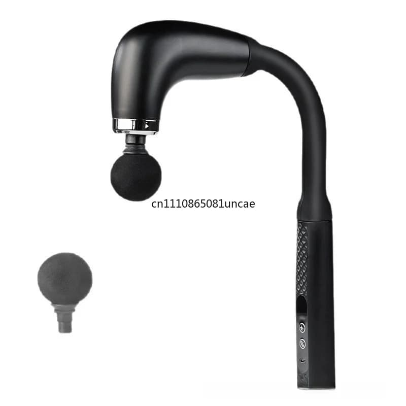 For U-Shaped Hook Massage Gun Low Noise Electric Massager LCD Display Extended Back Beater Muscle Relax Fitness Device