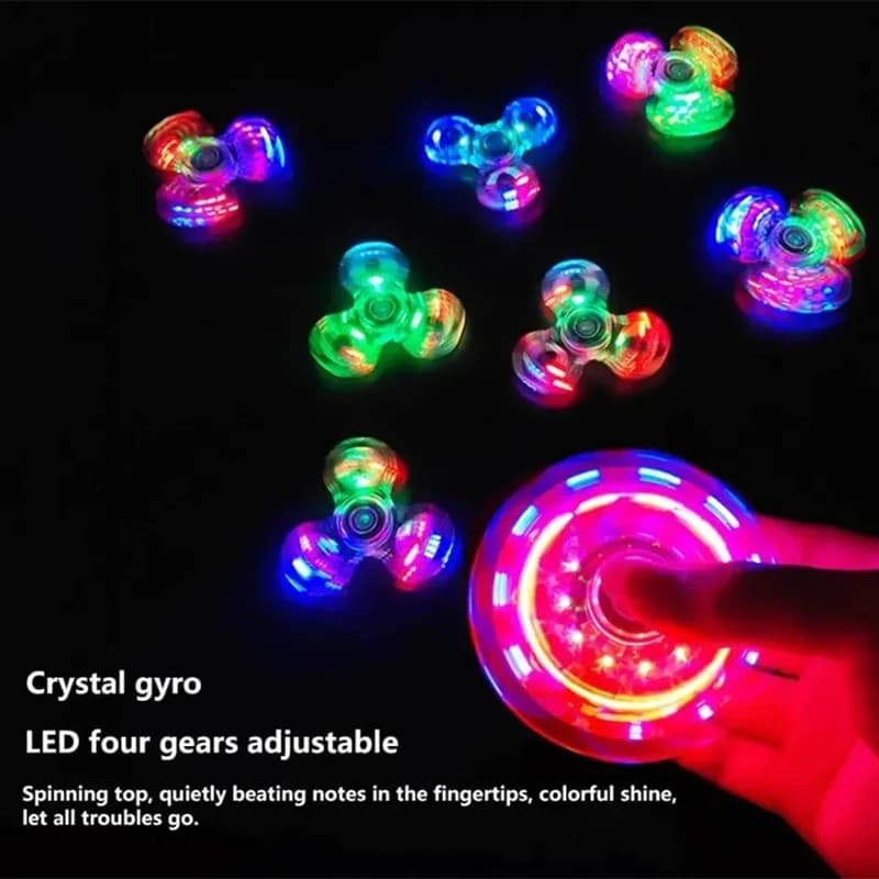 Luminoso LED Light Fidget Spinner Hand Top Spinners Glow in Dark Light EDC Figet Spiner Finger giocattoli antistress