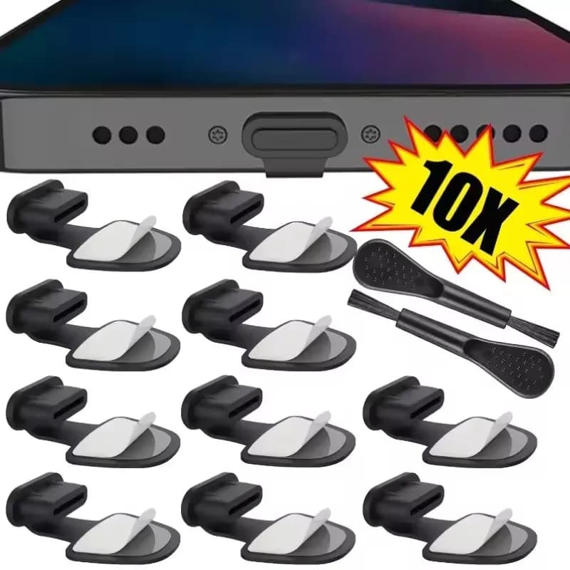 Tappo antipolvere anti-smarrimento USB C Adesivo staccabile in silicone Porta di ricarica Custodia protettiva Tappo antipolvere per accessori Samsung Google Pixel