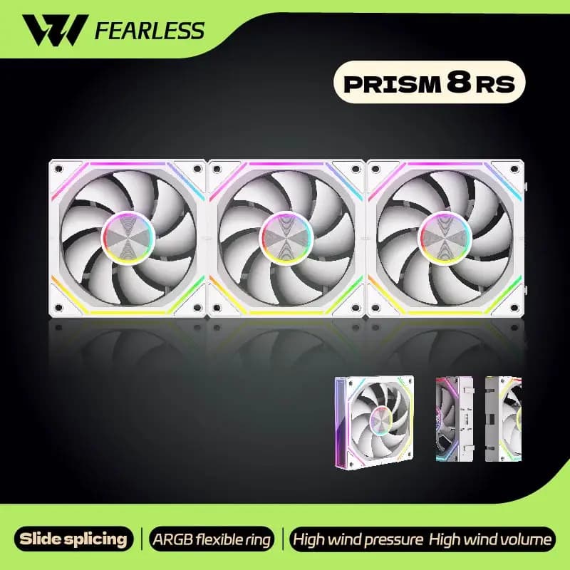 OEM PRISM 8RS ARGB Anello agile 12CM Raffreddamento telaio Cavo di giunzione fibbia desktop Ventola telaio 56.62CFM/800-1800RPM
