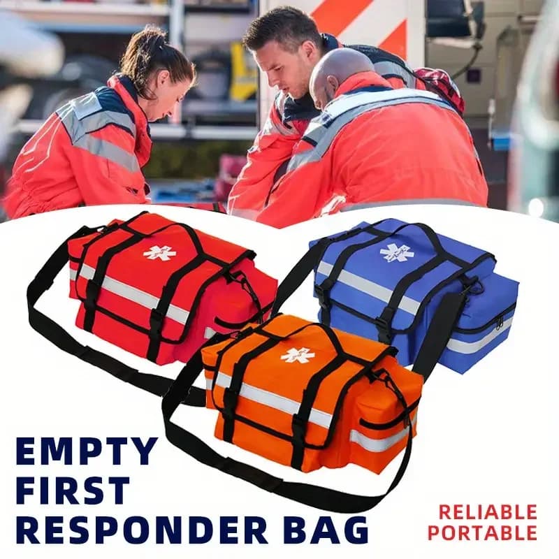 Kit di pronto soccorso da esterno, kit medico, striscia riflettente di grande capacità, kit di salvataggio portatile, rosso e arancione