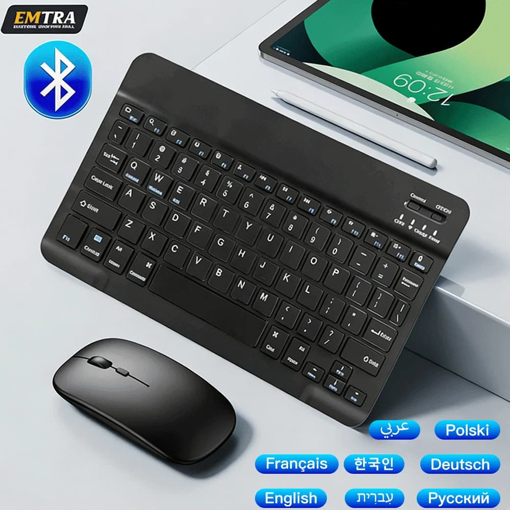 Tastiera compatibile con mouse Bluetooth Mini tastiera wireless portatile per iPad iPhone Tablet Telefono Smartphone iOS Android Win