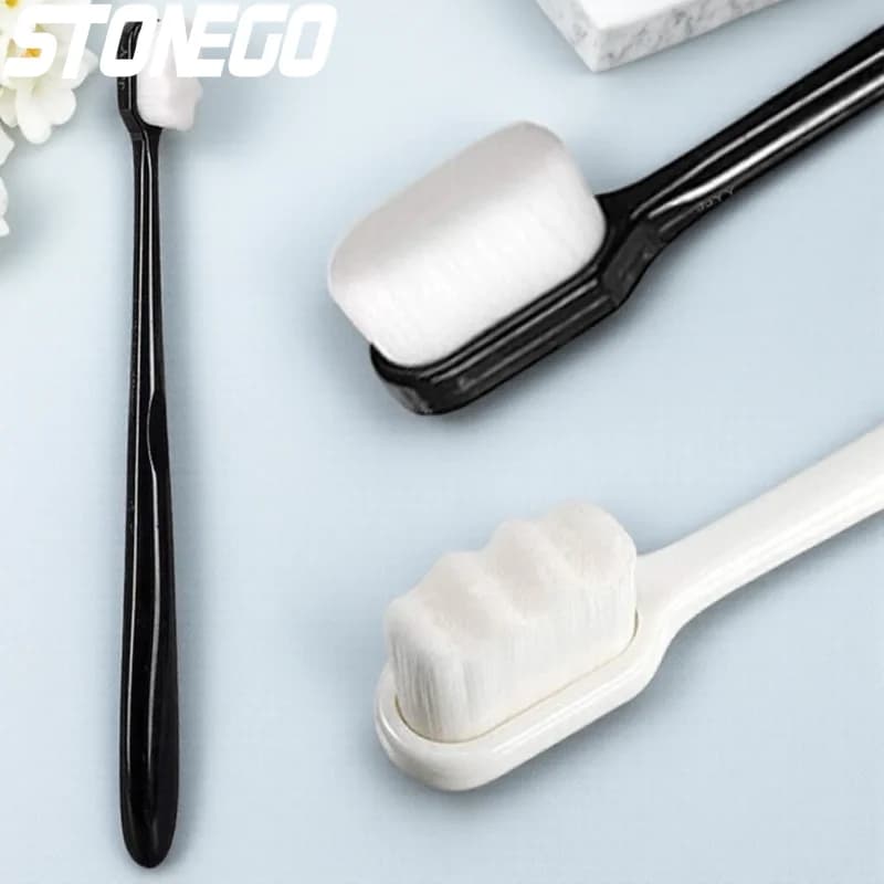 Super Soft nano brush for adults Teeth whitening Portable travel toothbrush for oral hygiene with 2 size case