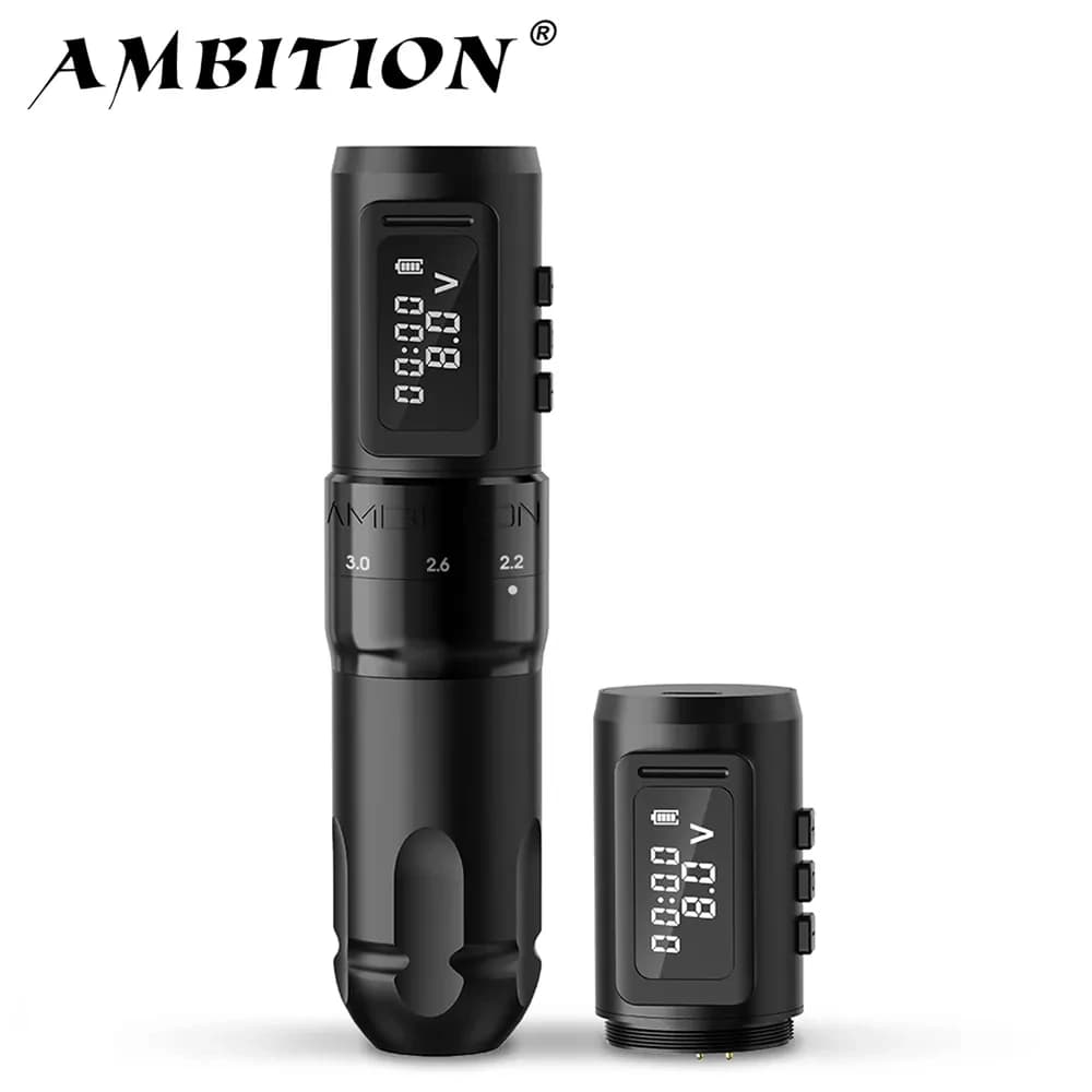 Ambition MARS-U Macchina per tatuaggi wireless professionale Penna Corsa regolabile 2.2-4.2mm Cartuccia 1800mAh Coreless Motor Tattoo Art