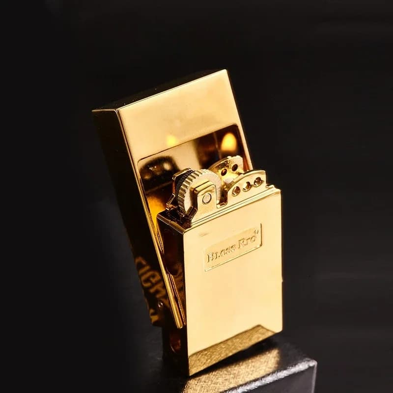 Retro Classic Grinding Wheel Lighter Vintage Open Flame Metal Oil Lighter Smoking Accessories Men's Gadgets Collect