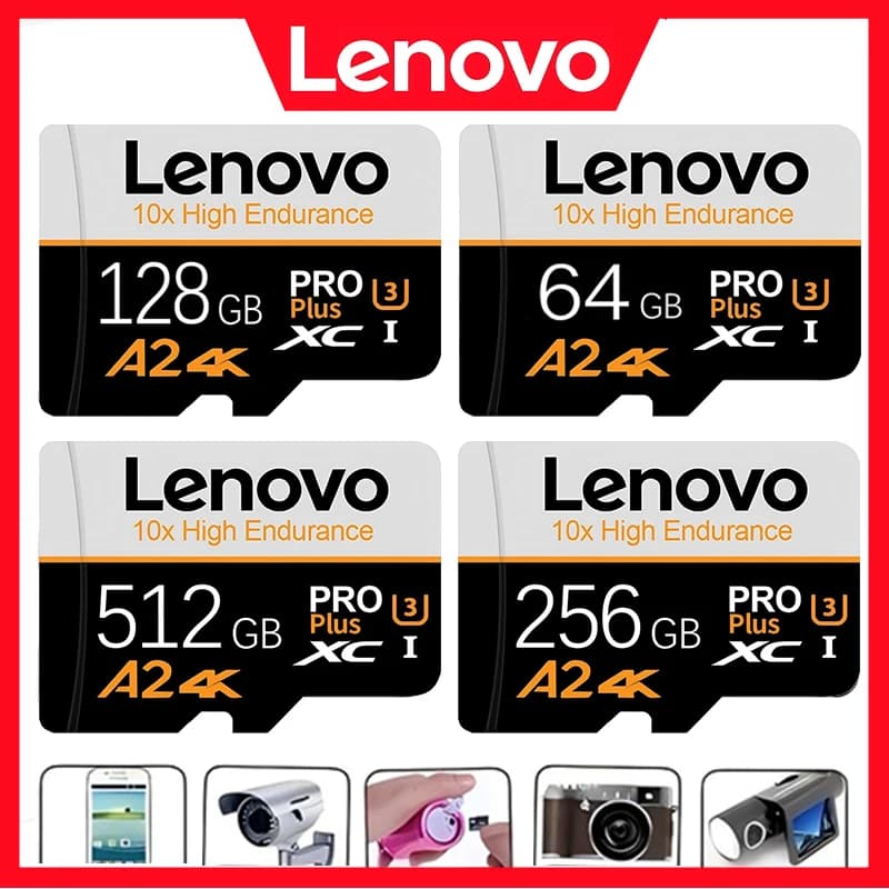 Mass Storage Lenovo Micro TF SD TF Cards SD Cards Memory Card 512GB V30 128GB 64GB Full HD for GoPro / Dashcam / Phone