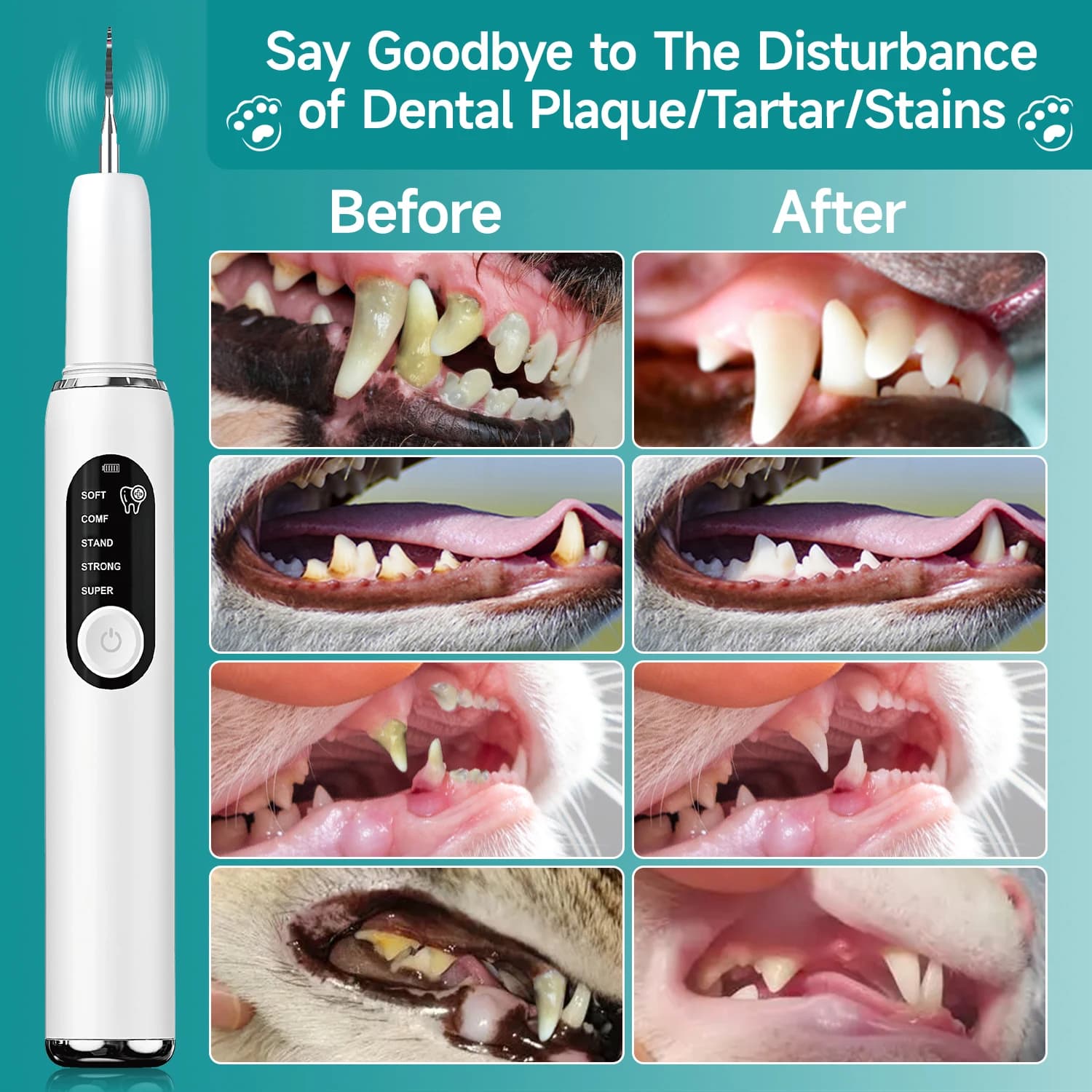 Portable Ultrasonic Electric Toothbrush for Dogs, Professional Removal of Plaque Calculation, Teeth Whitening for Animal Teeth Care