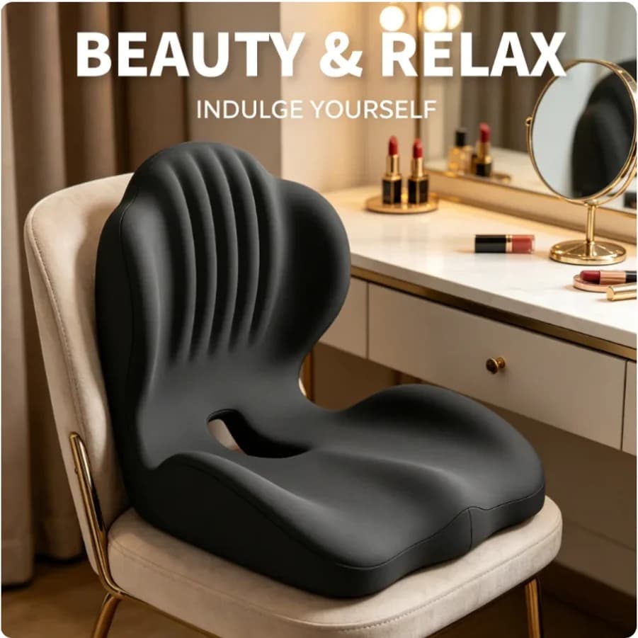 Ergonomic Memory Foam Seat Cushion Lumbar Support Pillow Orthopedic Pad Tailbone Sciatica Pain Relief for Office Chair Car