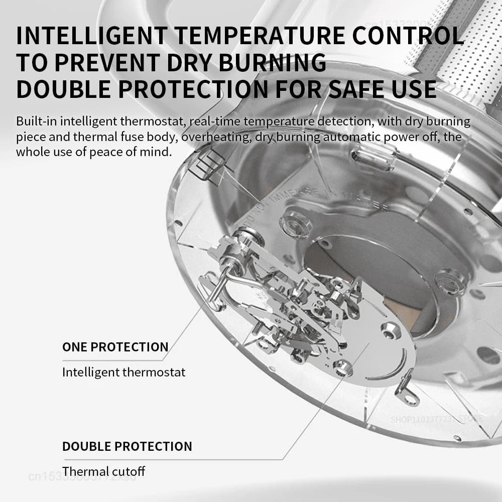 Bollitore Elettrico Multifunzione N1 800W in Acciaio Inox 304 a Riscaldamento Rapido per Elettrodomestici da Cucina