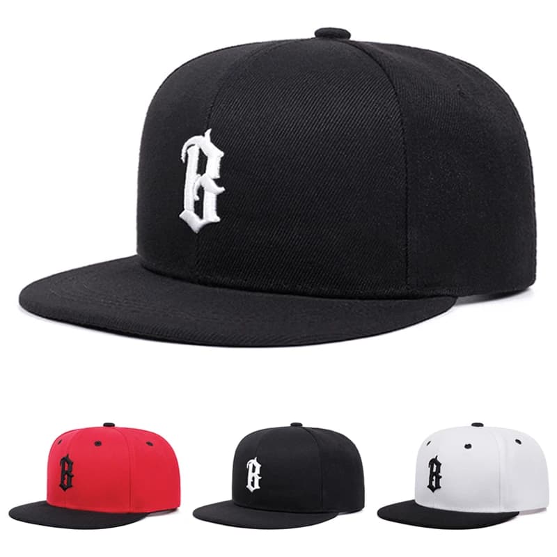 2026 New Flat Edge Hat B Gothic Embroidered HipHop Skateboarding Hat Daily Commuting Decoration Sunshade Hat Unisex Baseball Hat
