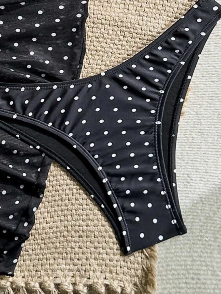 Womens Polka Dot Print Bikini Two Piece Swimsuit Casual Summer Vacation Outfit