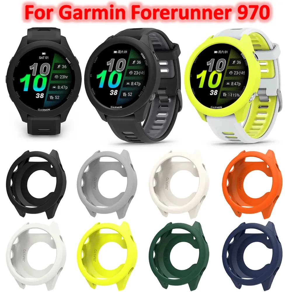Custodia in silicone per Garmin Forerunner 970 Protezione schermo antigraffio Shell Custodia protettiva per paraurti per accessorio Forerunner 970
