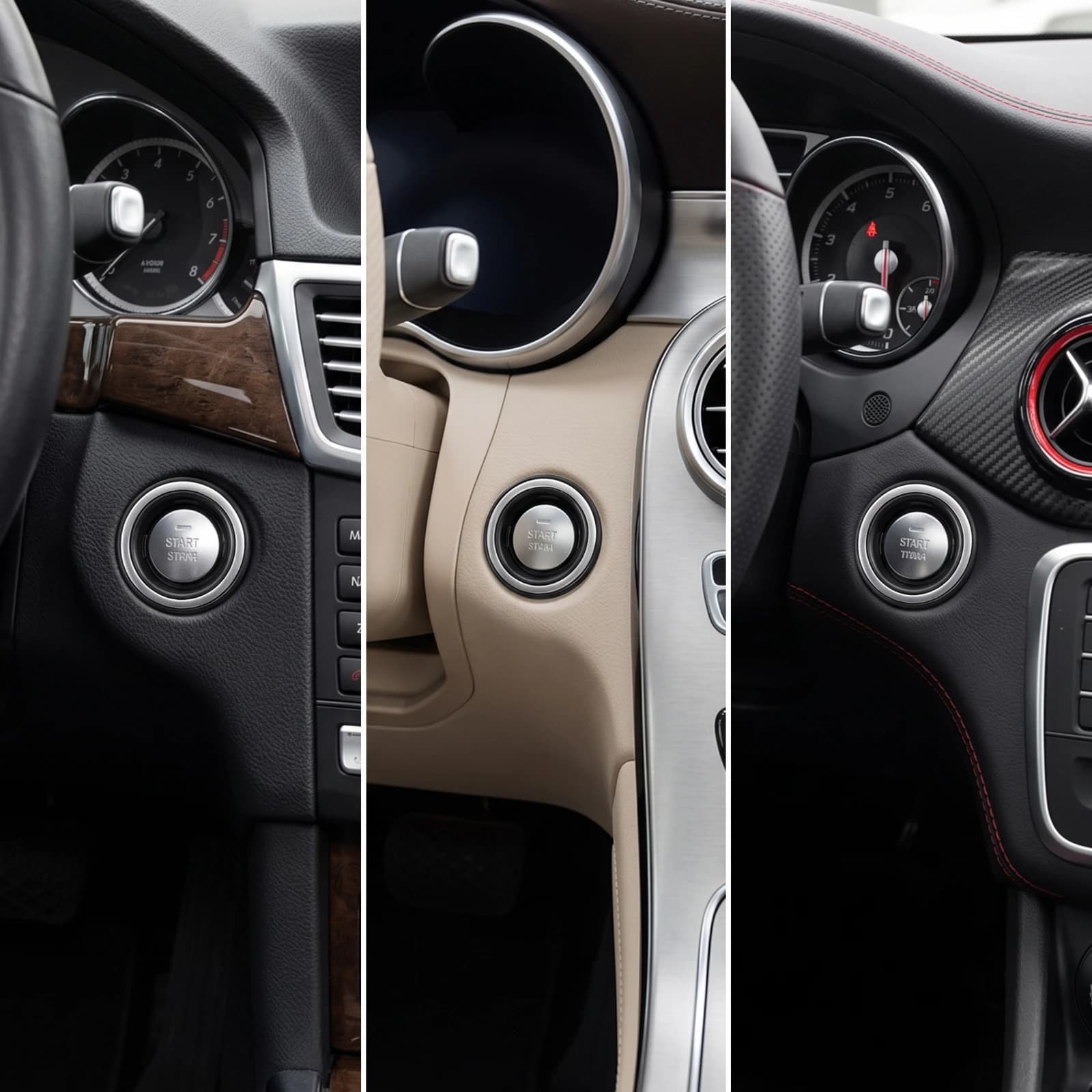 Push Start Button Bezel Ribbed Ignition Push Button Decorative Bezel Round Slim for Car Enthusiasts, Dashboard