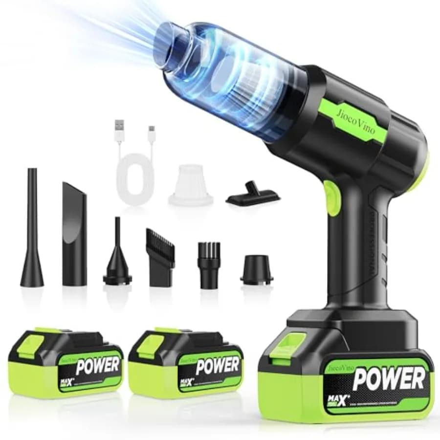 Aspirapolvere Portatile Senza Fili per Auto - Aspiratore Manuale 50000PA - Alta Potenza di Aspirazione e Soffiaggio per Auto, Casa, Ufficio, Scrivania, Chiavi