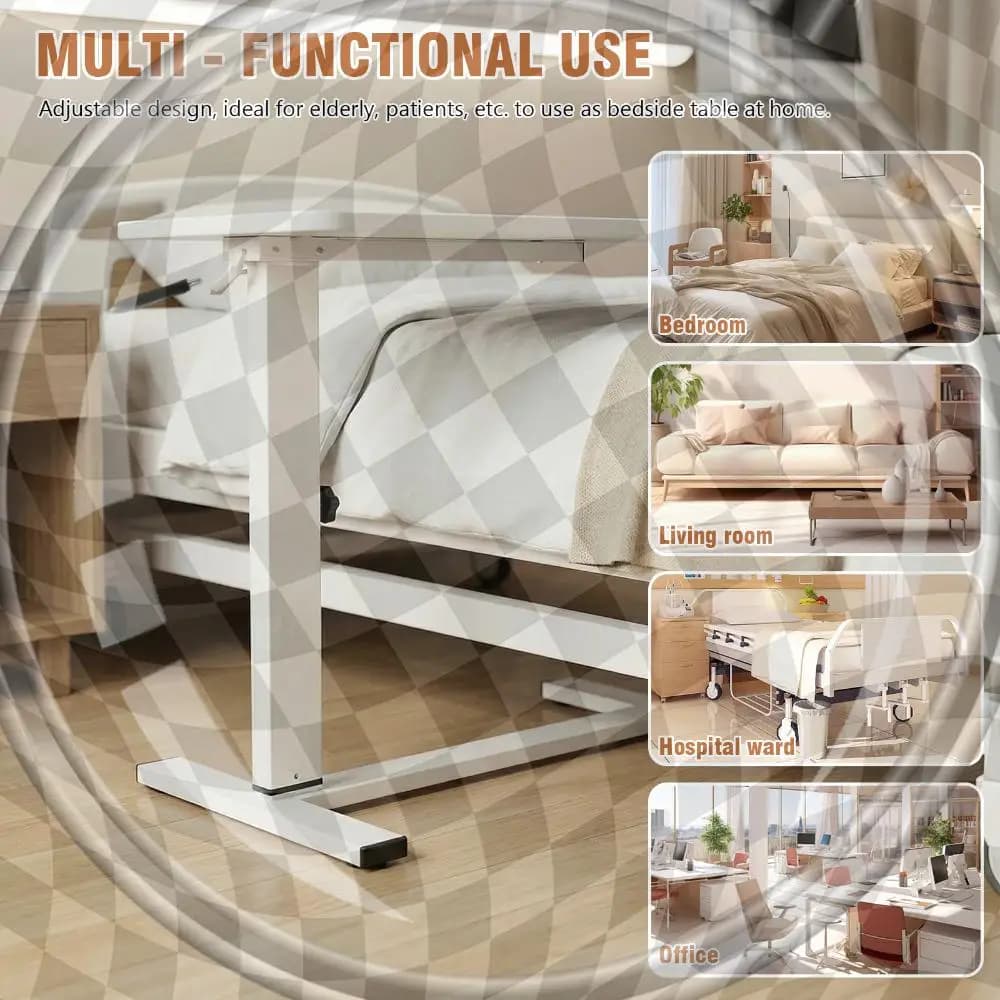 Pneumatic Lap Desks with Wheels Mobile Rolling Laptop Standing Desk 27.56-37.4in Adjustable Height for Home Hospital Medical Use