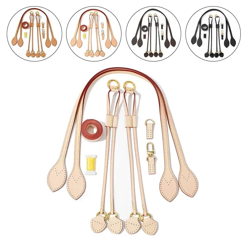 Sostituzione della tracolla in vera pelle per LV Neverfull Handbag Kit in pelle Premium con soluzione di cinghie con manico in corda per cucire