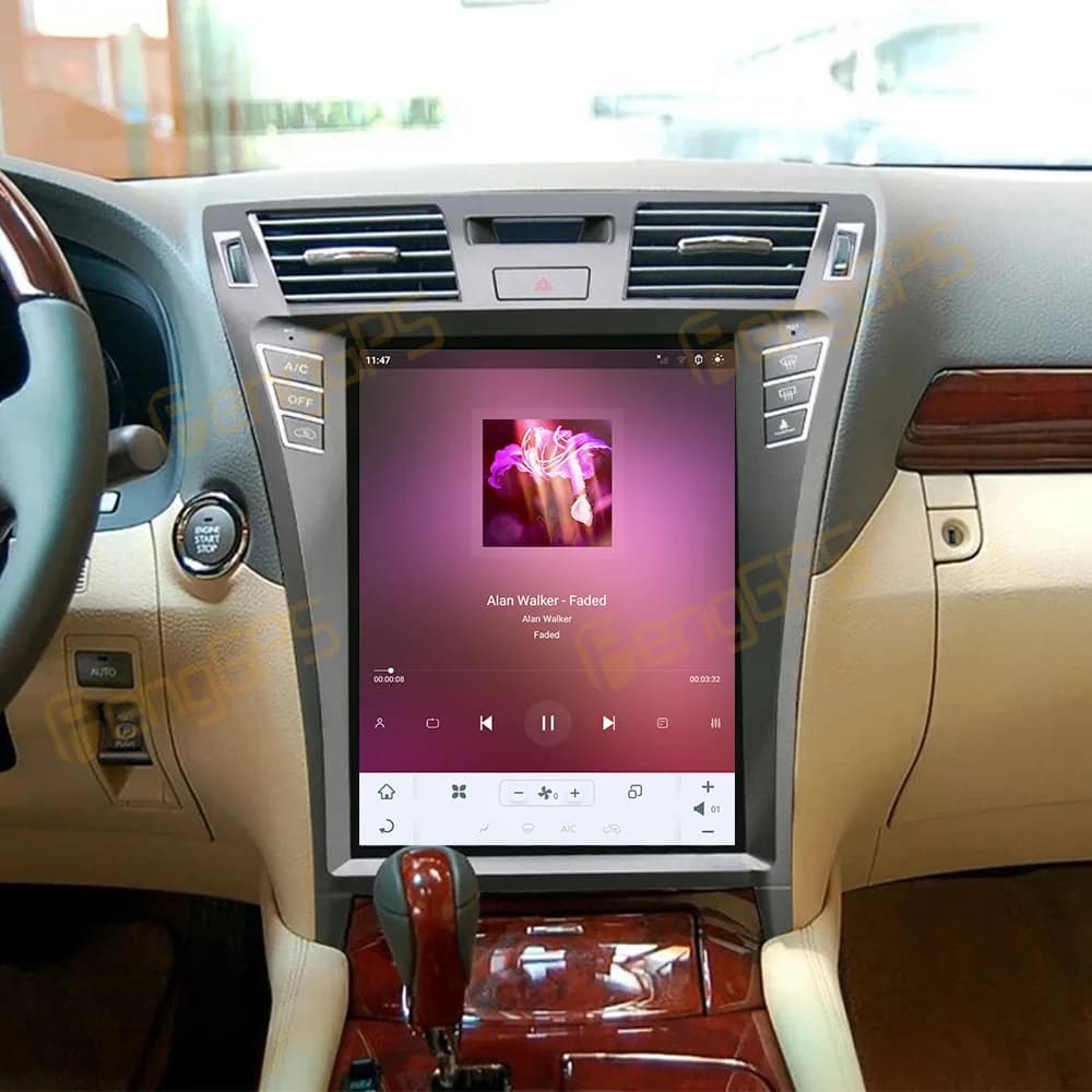 Qualcomm 12.1 Inch Vertical Screen Android 13 Car Radio For Lexus LS460 2006-2012 CarPlay GPS Navigation Auto Stereo Head Unit