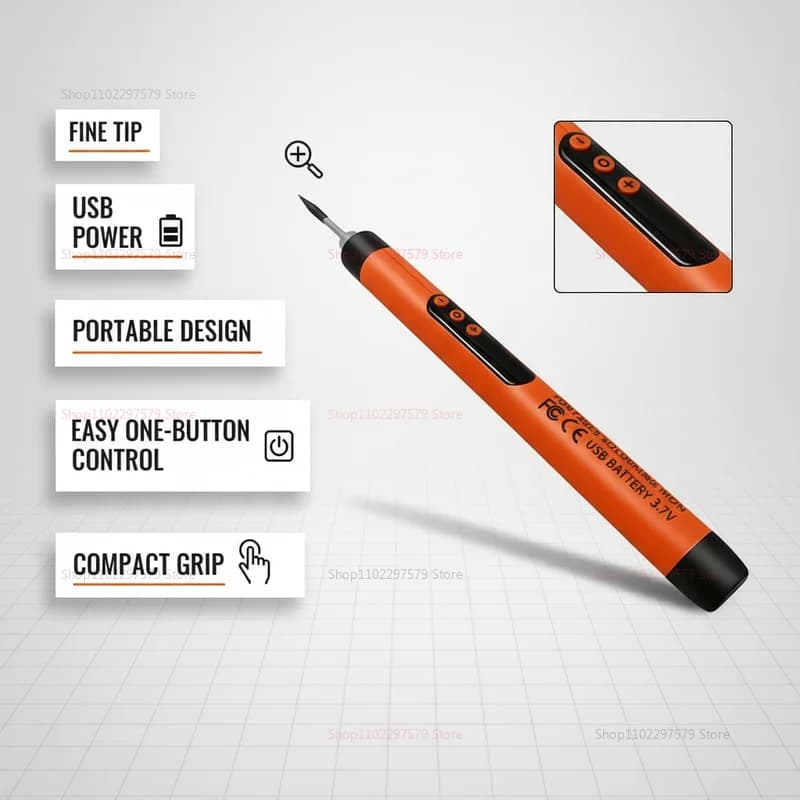 Set Saldatore USB Portatile con Temperatura Regolabile, Strumento di Saldatura per Riparazioni Elettriche, Progetti Fai-da-Te e Riparazione di Circuiti Stampati Domestici