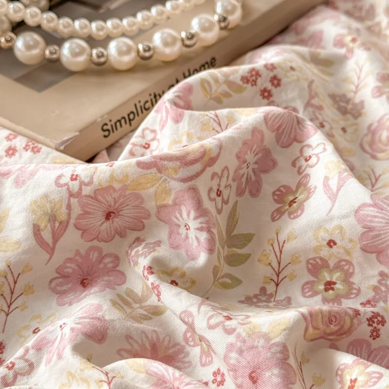 Princess Ins Bed Linen Set, Soft Lavated Bed Sheet Set, Floral Backpack Without Padded With Girls, Twin Measures and Queen