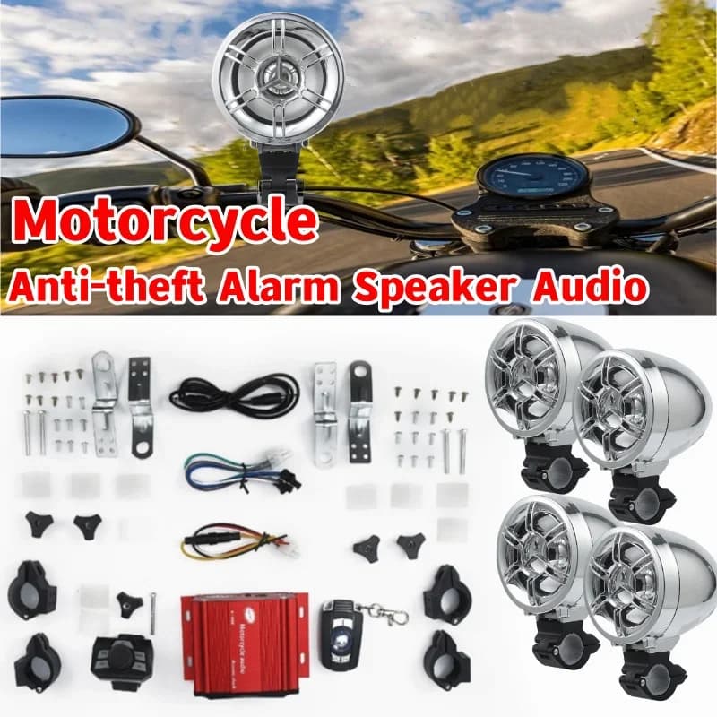 Bluetooth Wireless Speaker for 4 Channel Audio Motorcycle Audio System Stereo Speaker with MP3 anti-theft alarm with remote control