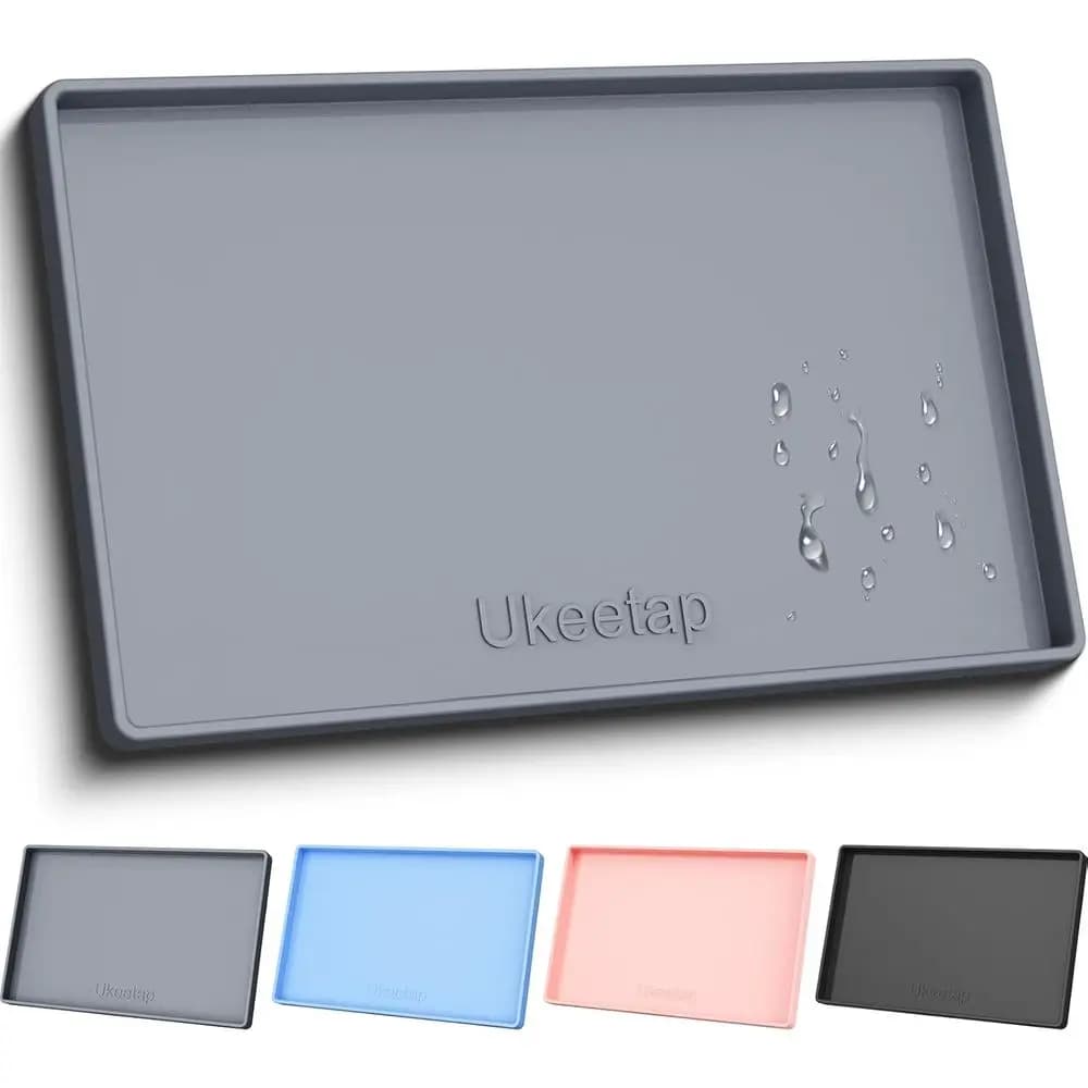 Extra thick waterproof silicone mat with raised edge 34" x 22", underwire mat or for kitchen and bathroom, kitchen furniture coating, multipurpose