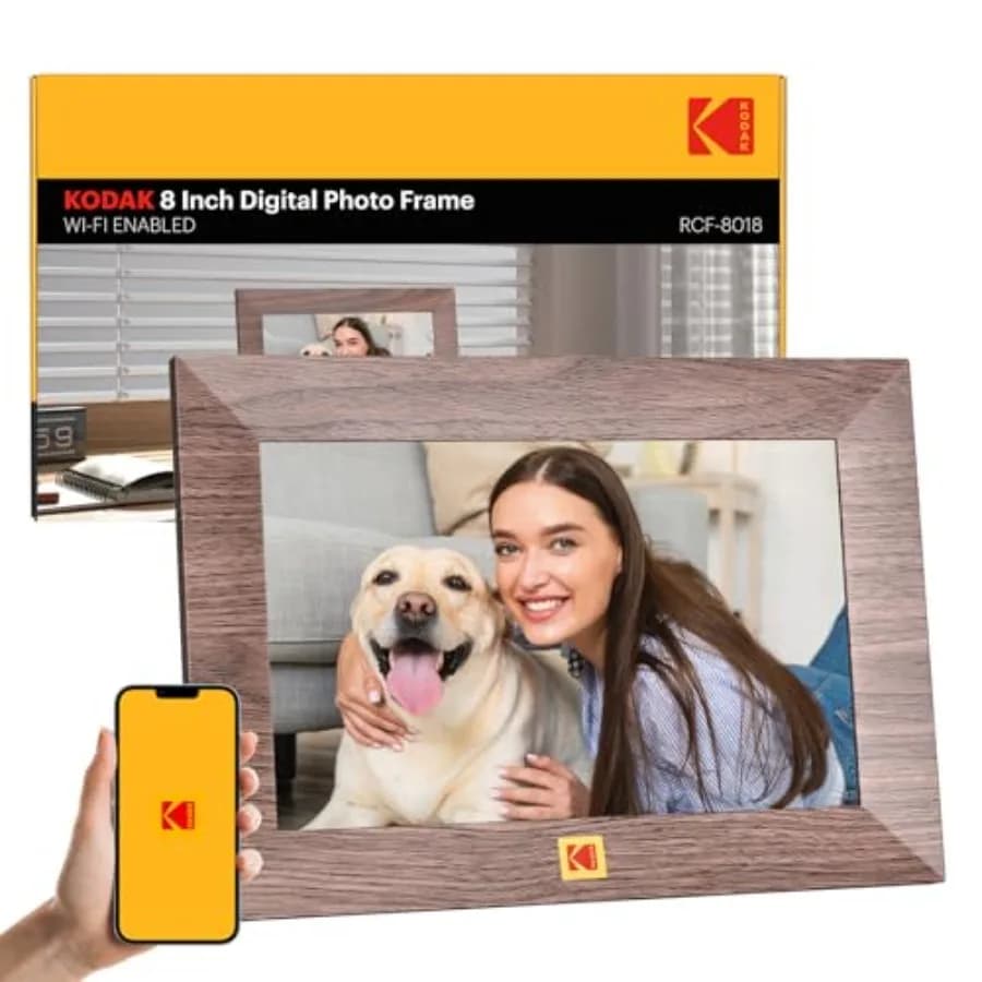 Cornice Digitale WiFi da 8 Pollici con Schermo Touch IPS HD 1280x800, Memoria da 32GB e Configurazione Semplice per Condividere Foto