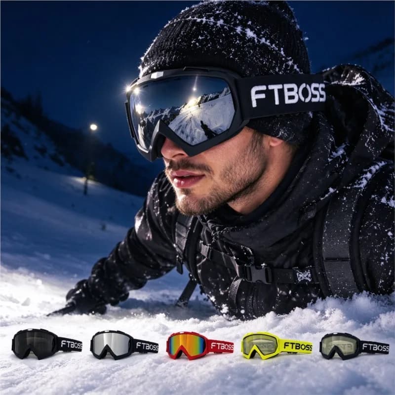 Adult Offroad Goggles Low Light Ready Double Layer Anti Fog UV Shield Flexible Frame Ski Motorcycle Riding Eyewear