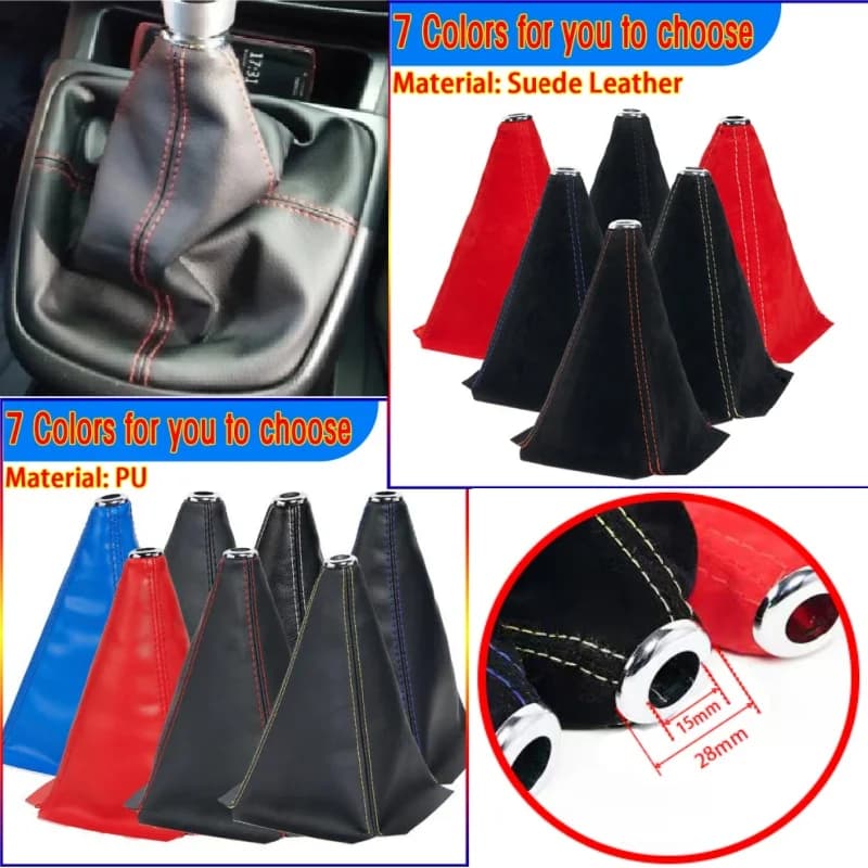 Copertura floccata per pomello cambio universale per auto Copertura antipolvere per bagagliaio cambio universale Pomello leva cambio in pelle scamosciata Copri bagagliaio Legging