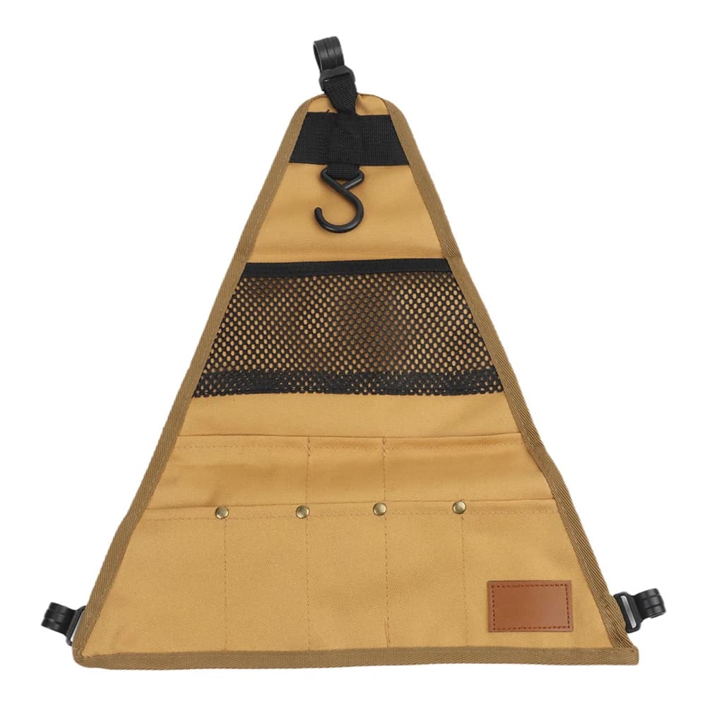 Borsa arrotolabile per riporre stoviglie da picnic all'aperto, in tessuto Oxford 900D marrone, organizer multitasche per campeggio, barbecue, camper e pesca