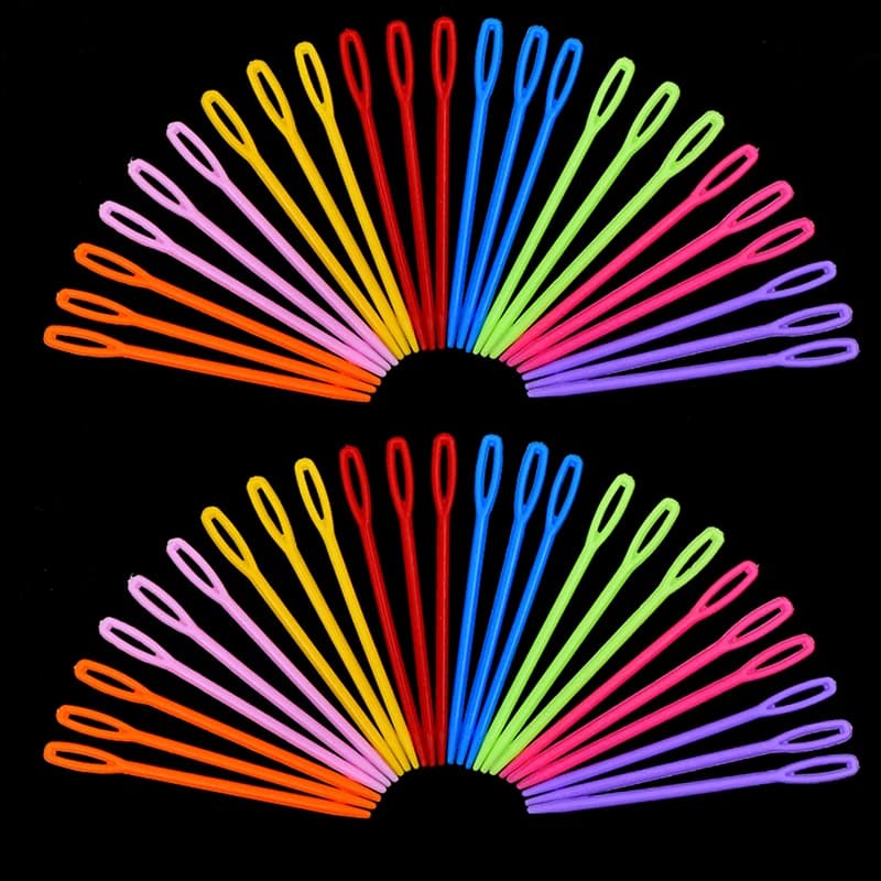 80/160PCS Random Color Plastic Large Eye Needle Handy Sewing Tool for Sweater Yarn Darning Weaving Knitting Handmade Artwork ZYF