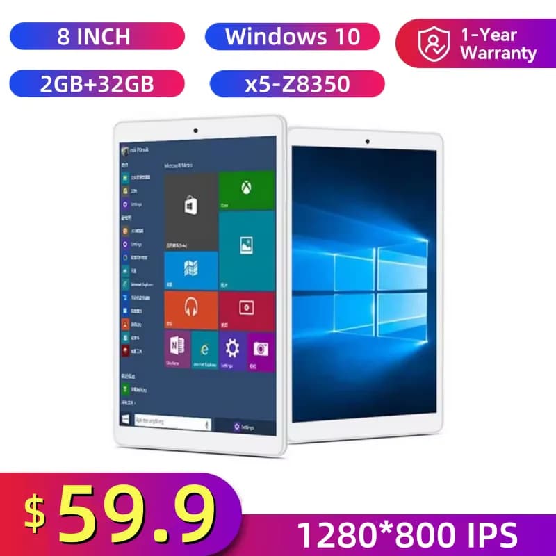 Nuovo X80 Tablet PC Windows 10 da 8 pollici 2 GB di RAM 32 GB di ROM Intel x5-Z8350 Quad Core Doppia fotocamera WIFI 1920x1200 IPS 1*Micro