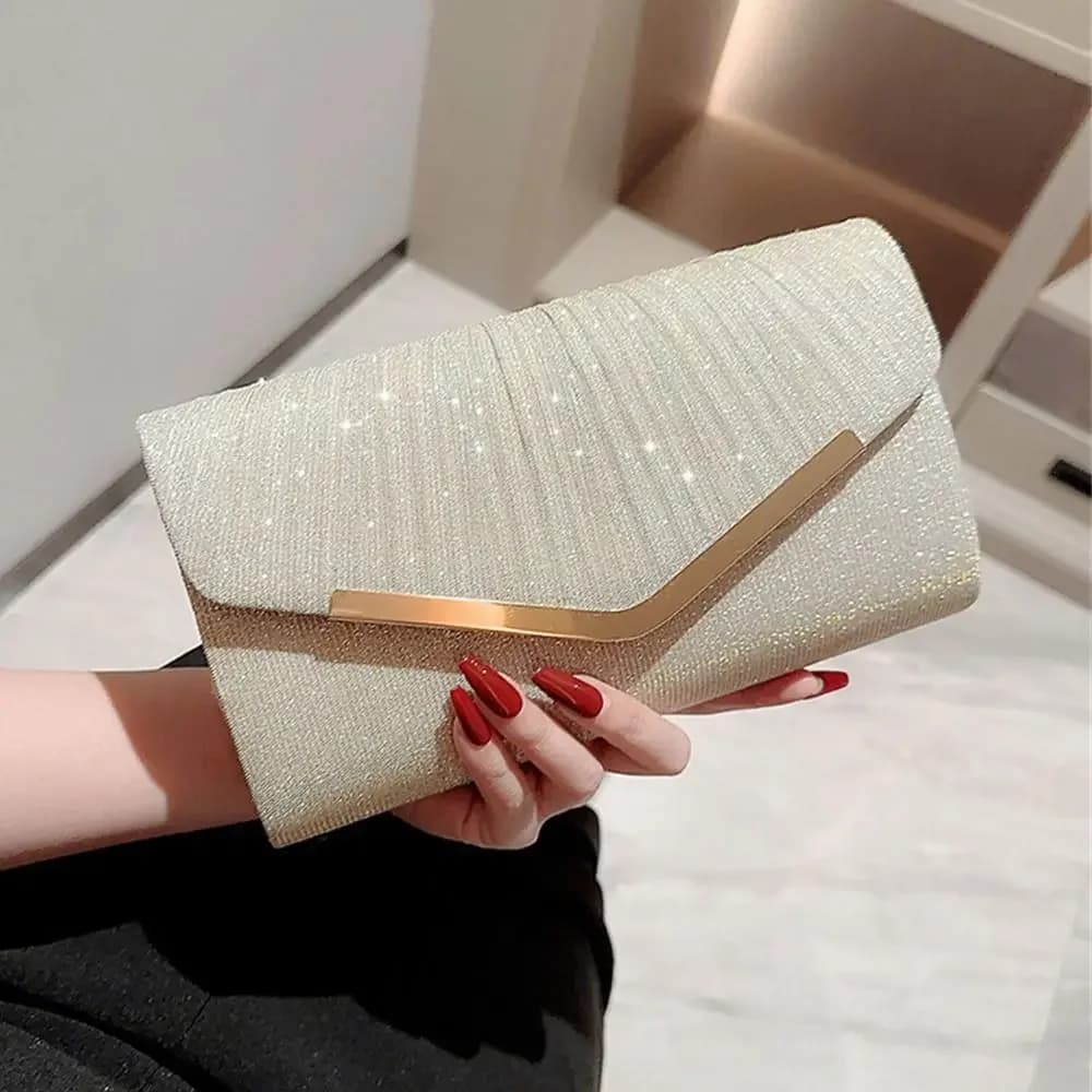 Women's Silver Gold Evening Bag Fashion Briquette Chain Shoulder Bags Luxury Wedding Party Bags