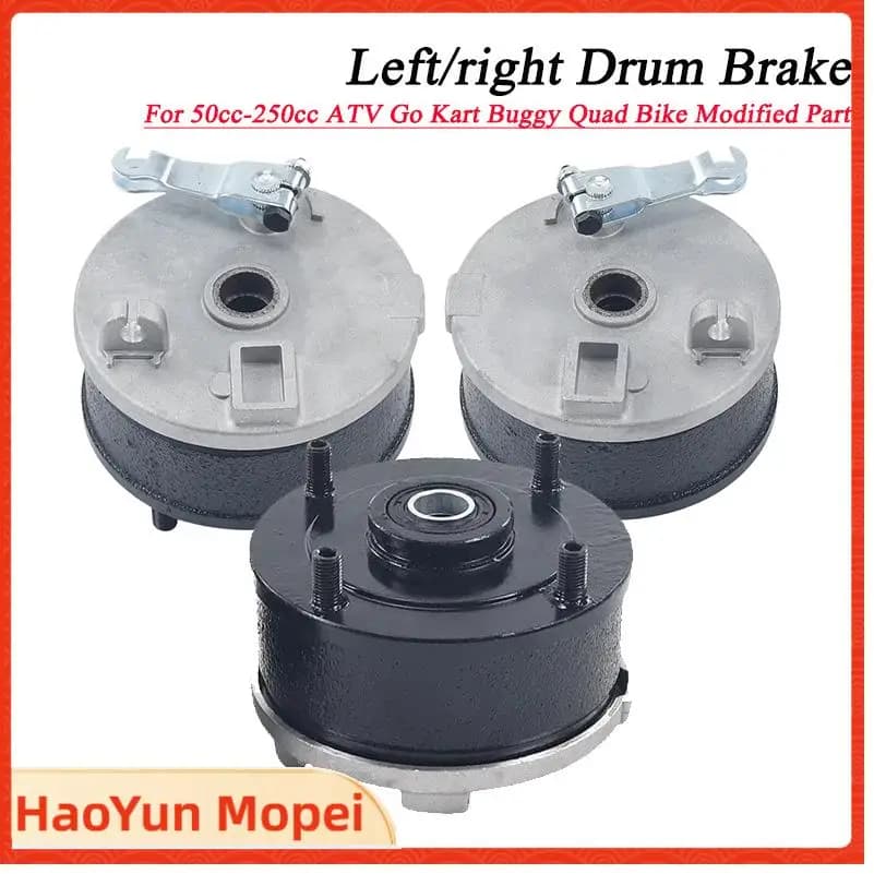 Front Brake Drum Wheel Hub Left/Right Pads Cover For 110CC 125CC Electric ATV Go Kart UTV Buggy Quad Bike Parts