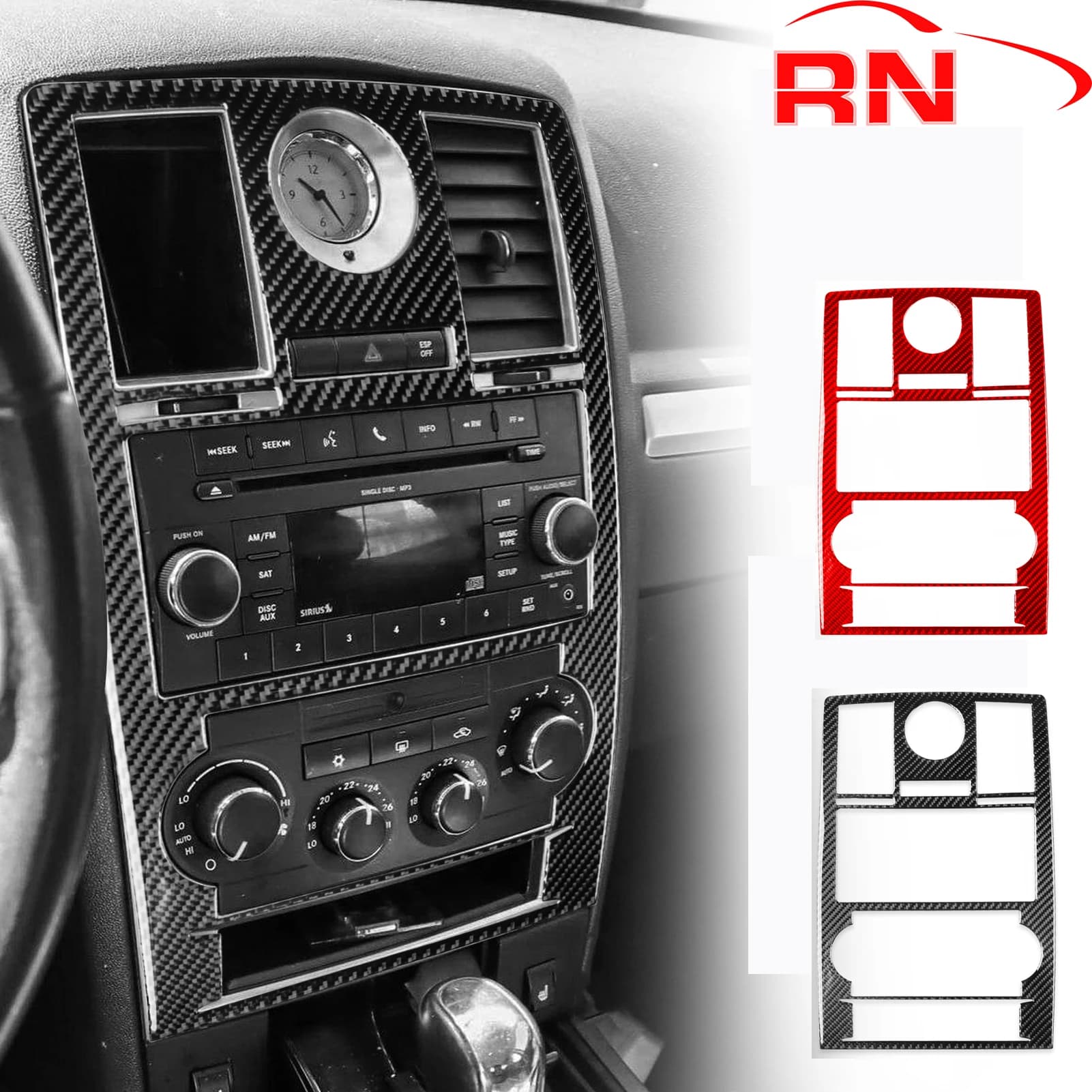 Per Chrysler 300 300C 2008 2009 2010 Refit Car pannello di controllo centrale in fibra di carbonio B accessori decorativi interni adesivi