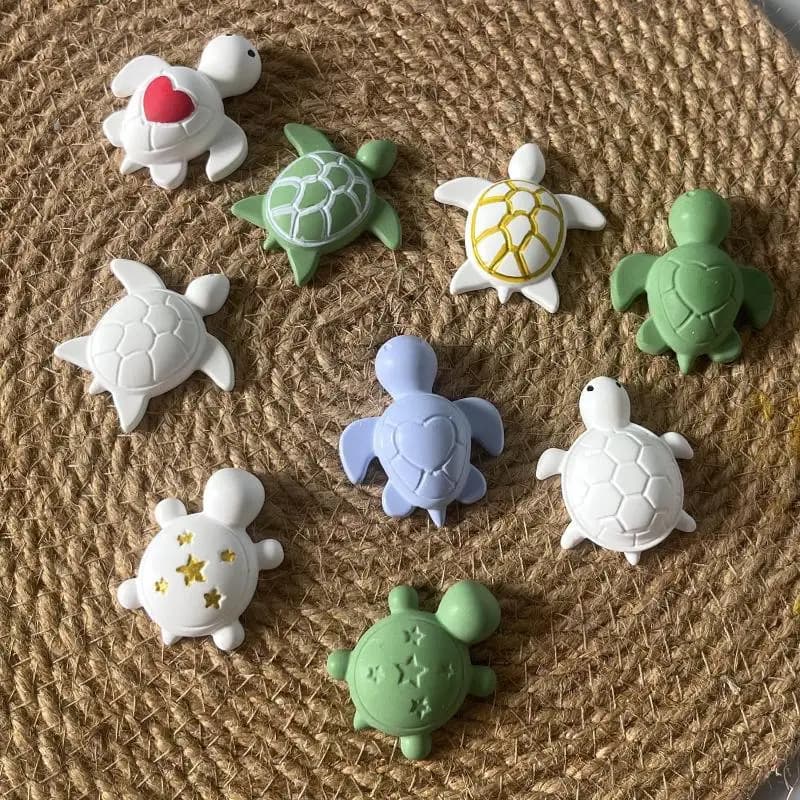Stampi in silicone a forma di quattro tartarughe, stampi in resina epossidica fai da te con texture a cuore e stella, stampi per candele profumate e sapone a forma di animale