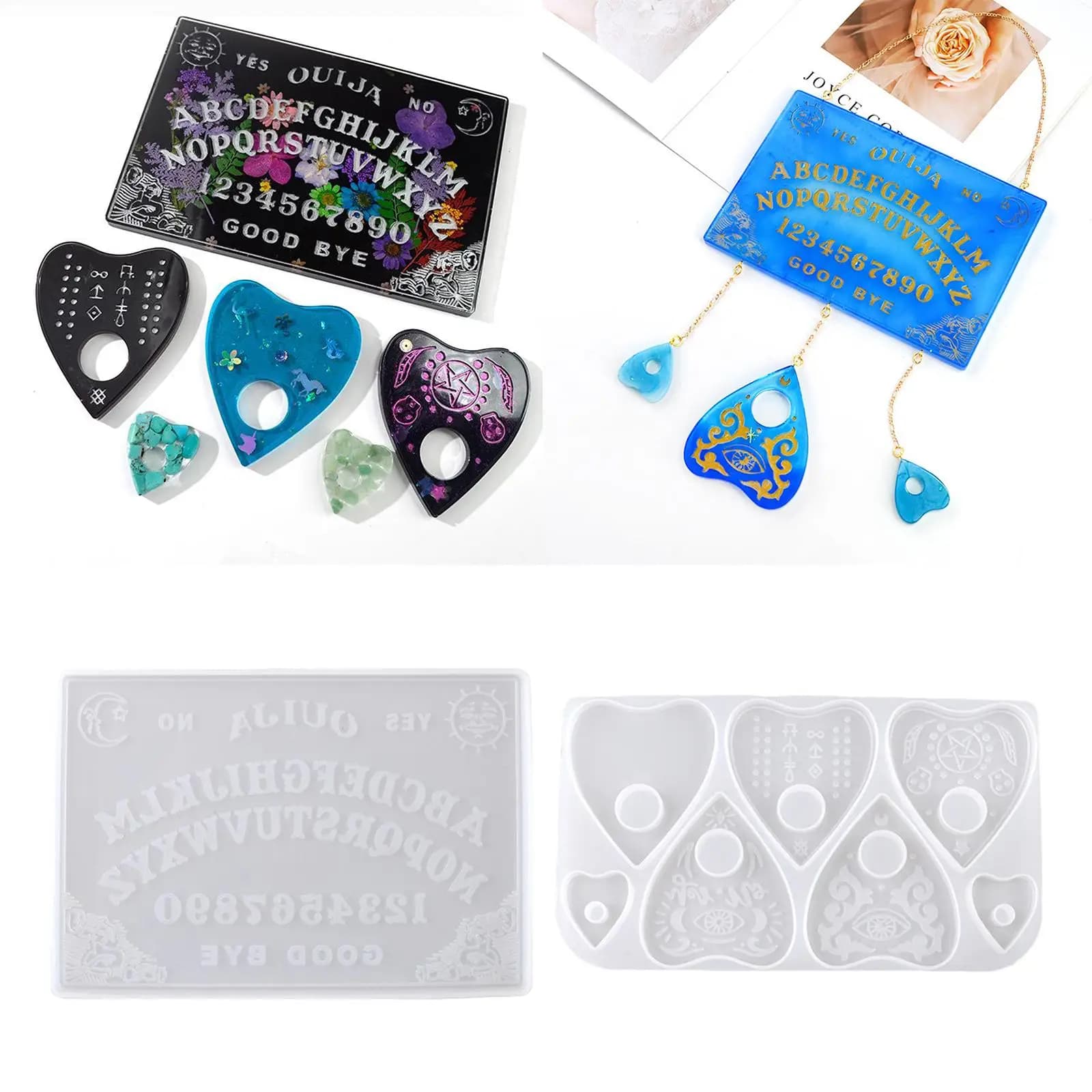 Stampo in resina siliconica Ouija Board Planchette gioielli ciondolo stampo artigianale fatto a mano