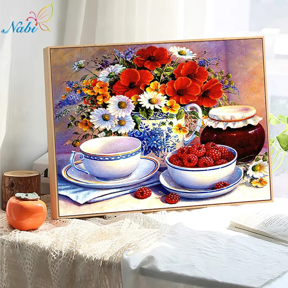 Nabi 5D DIY Diamond Painting Full Drill Kit Full Round/ Square Diamonds Landscape Flowers Home Wall Art Decor Gift for Adults