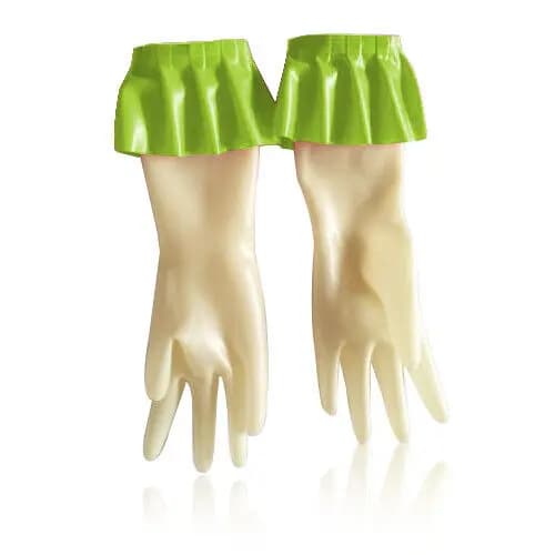 Guanti di gomma Lattice Cinque dita trasparenti Home Clean Lace up0,4mm S-XXXL