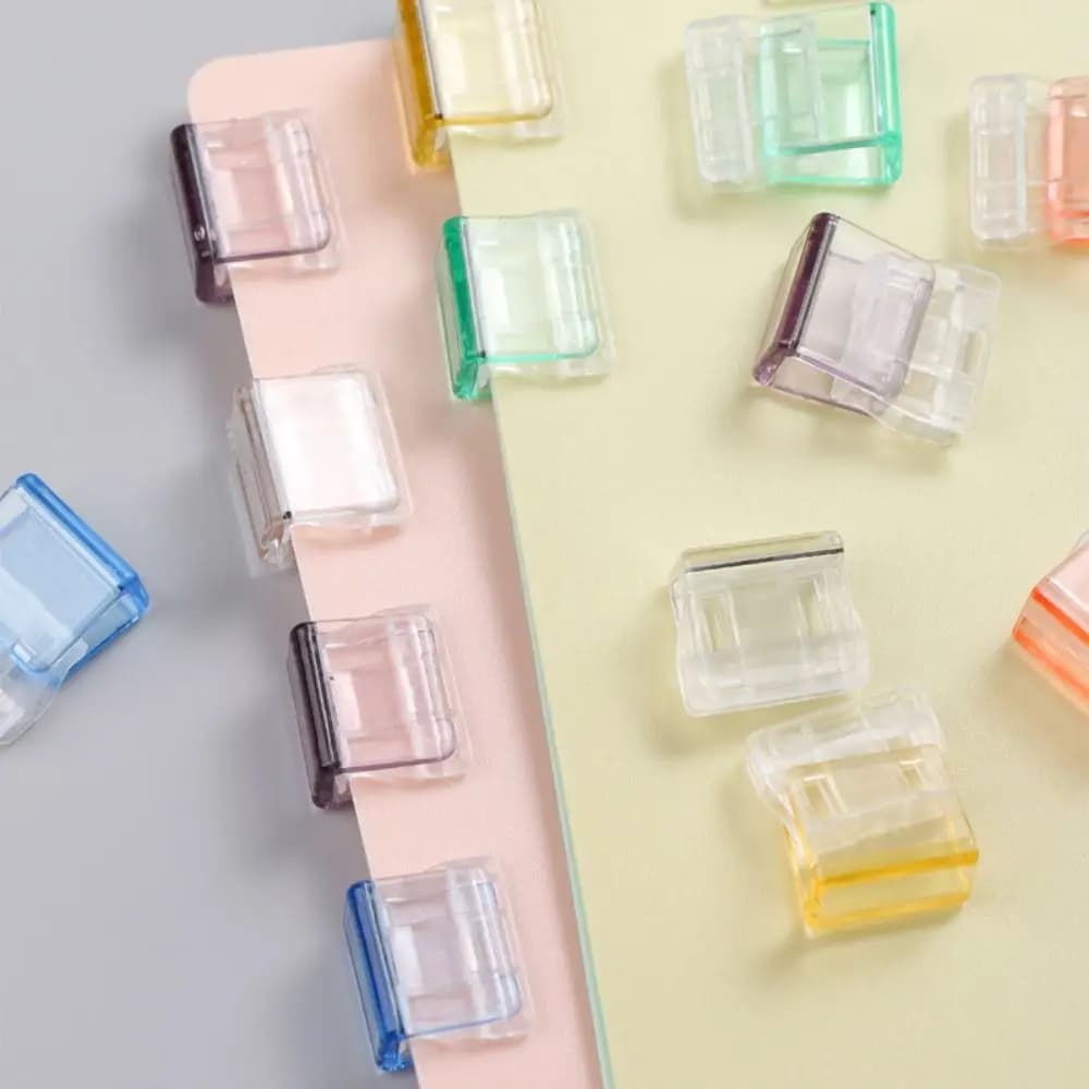 High Quality Candy Color Letter Paper Clip Transparent Multi-function Test Paper File Folder Plastic Push Clip Student