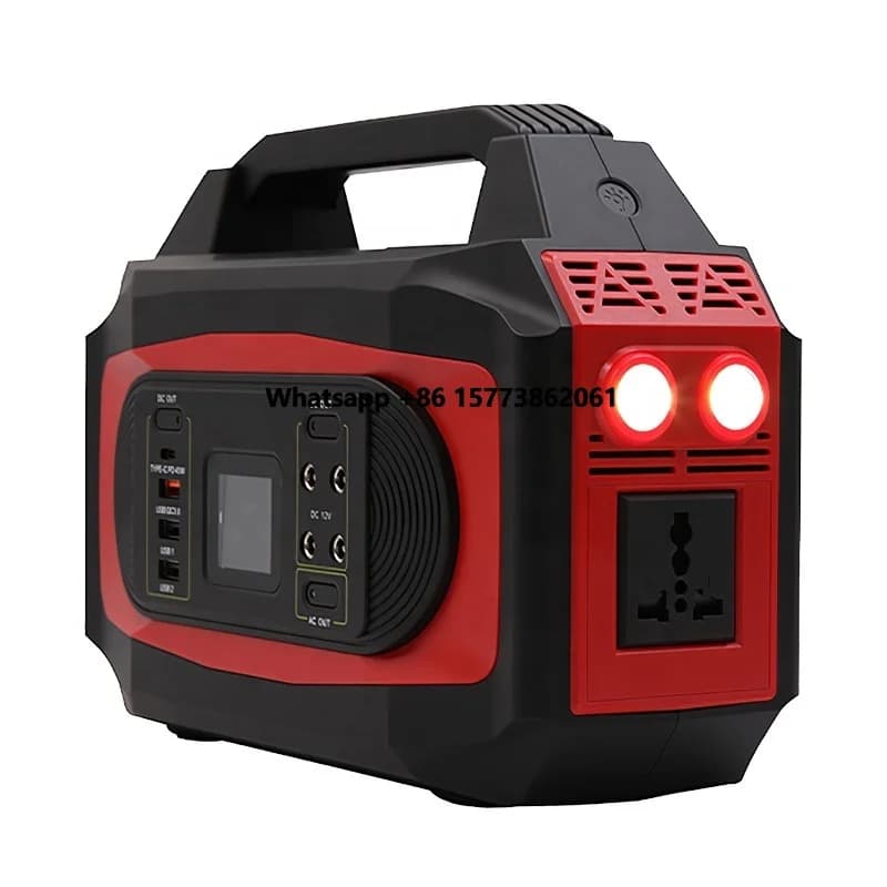 Centrale elettrica portatile da campeggio da 500W, batteria al litio mobile per esterni, controller MPPT, avviatore di emergenza, torcia, batteria esterna