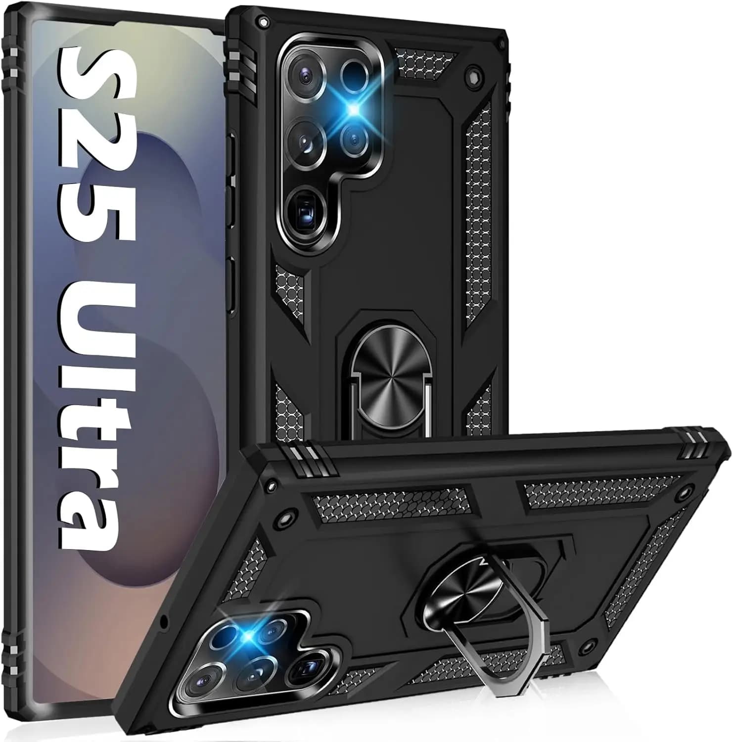Protective Case Reinforced for Samsung Galaxy S26 S25 S24 S23 S22 Ultra Plus 5G with Metal Magnetic Ring and Shocket